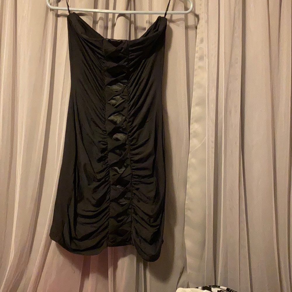 Black strapless dress